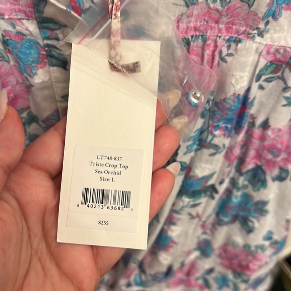 Loveshackfancy triste crop top in sea orchid - Picture 3 of 4